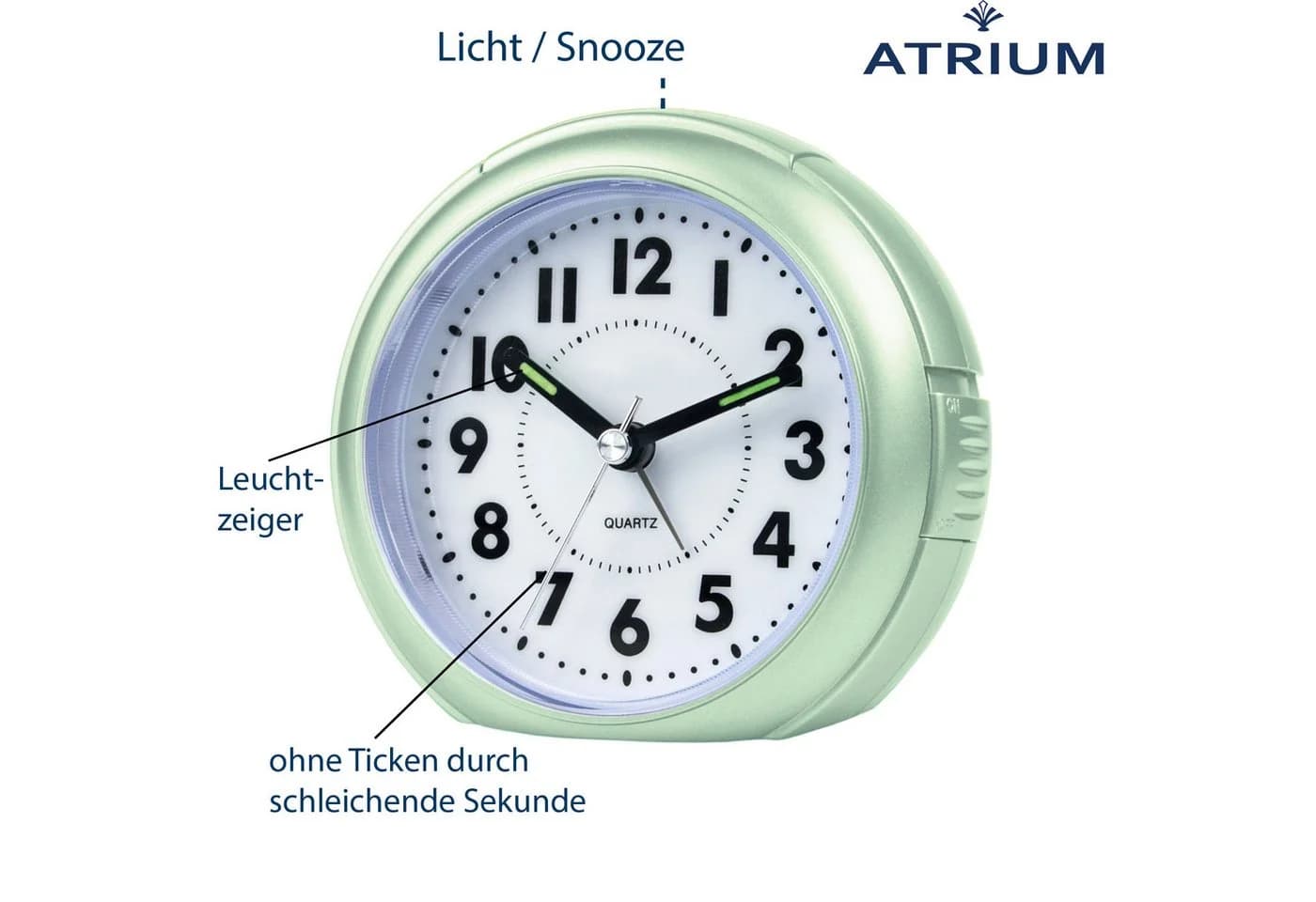 Atrium Quarzwecker A240-13 Wecker Schlafzimmer Snooze Leuchtzeiger - Bild 3