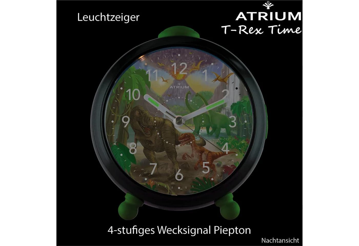 Atrium Kinderwecker Analog Quarzwerk Weiß Einhorn Ø 10,5cm - Bild 5