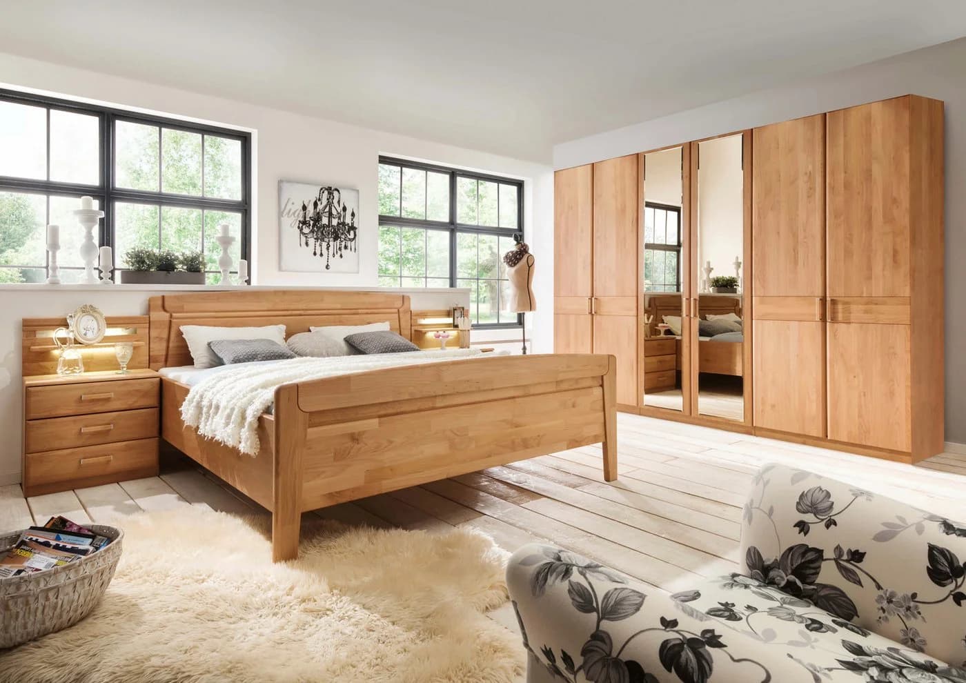 Funktionsbett WIEMANN Lausanne teilmassiv Erle beige