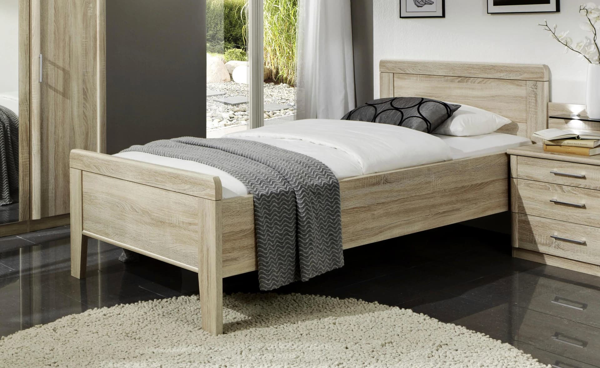Holzbett WIEMANN Meran Eiche-sägerau 90x200 cm