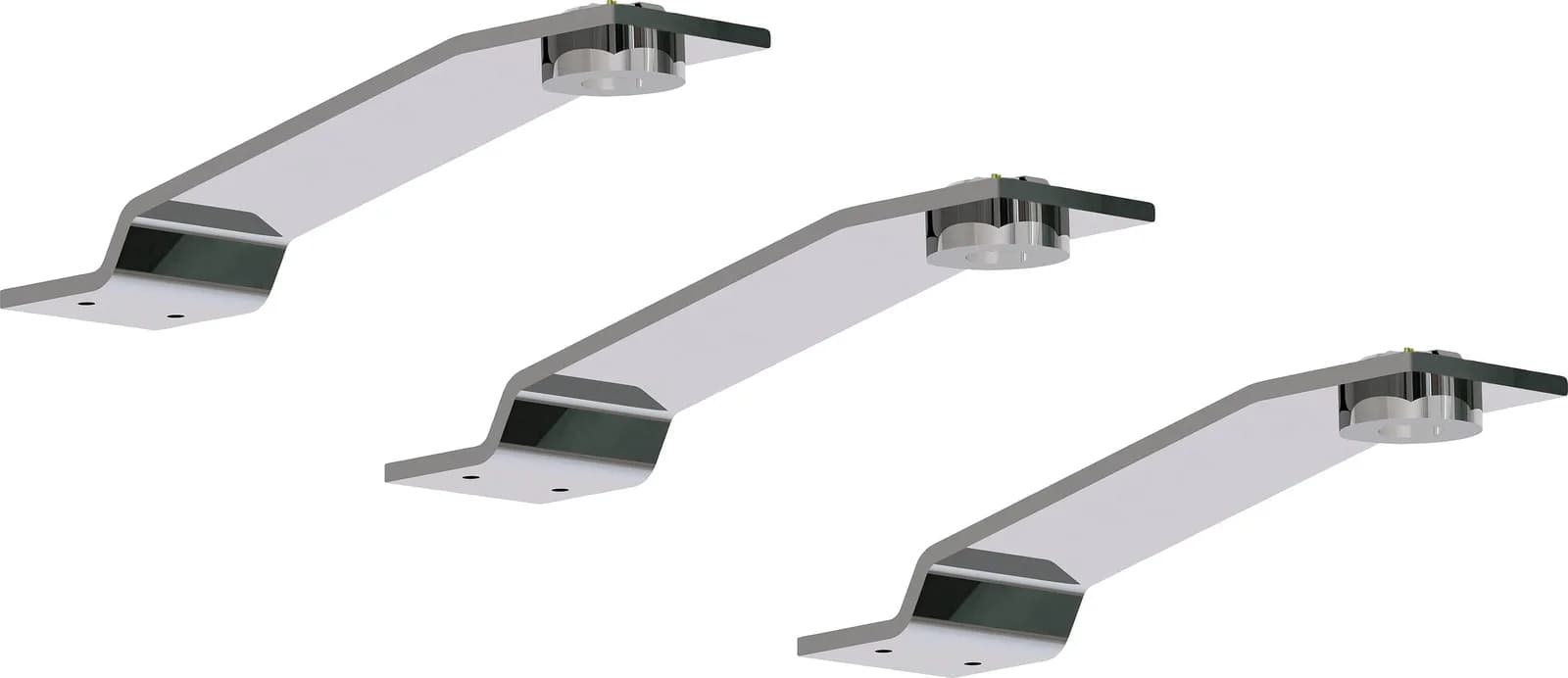 WIEMANN Aufbauleuchte 3er Set Grau Chrom LED