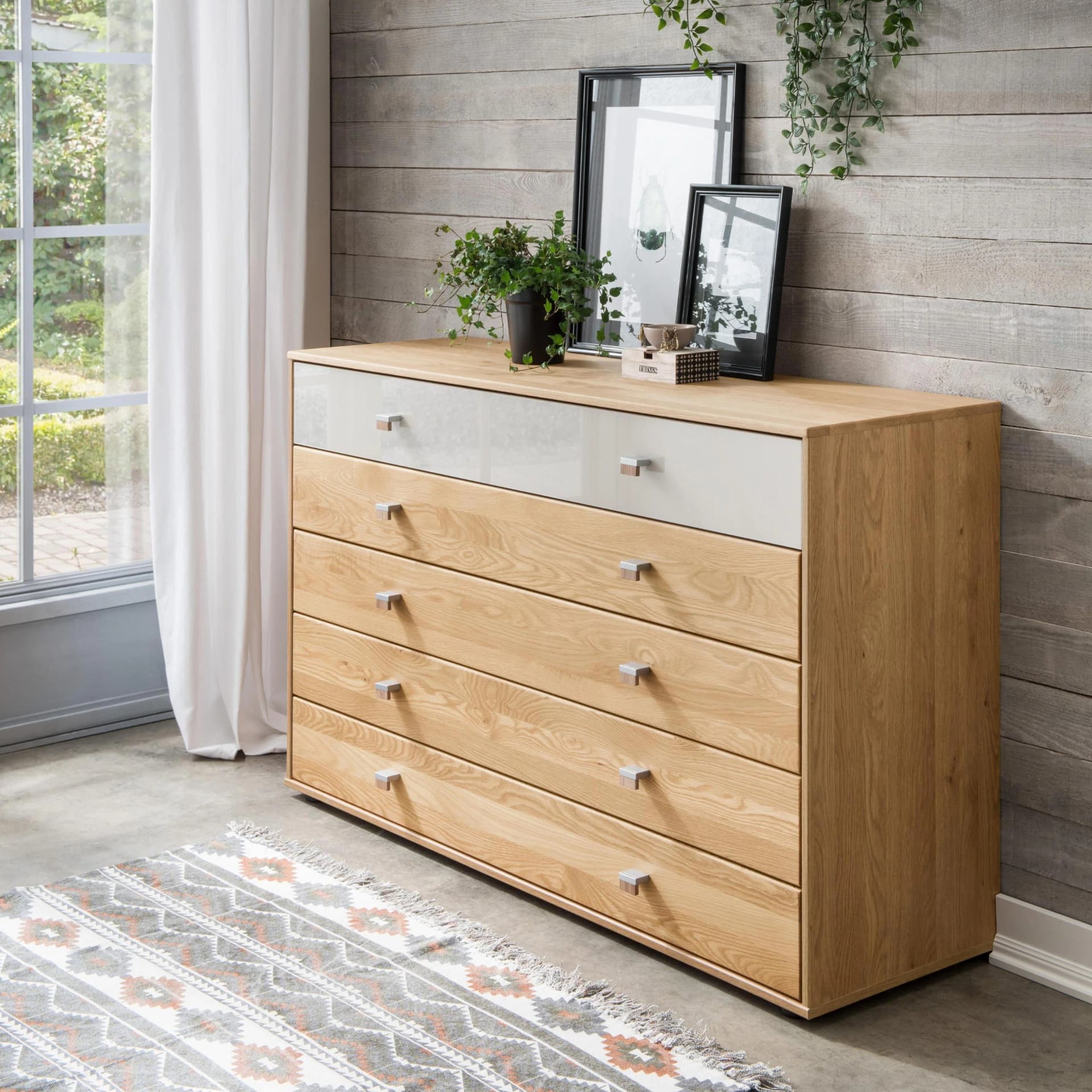 WIEMANN Kiruna Schubkastenkommode Braun Eiche teilmassiv mit Soft-Close
