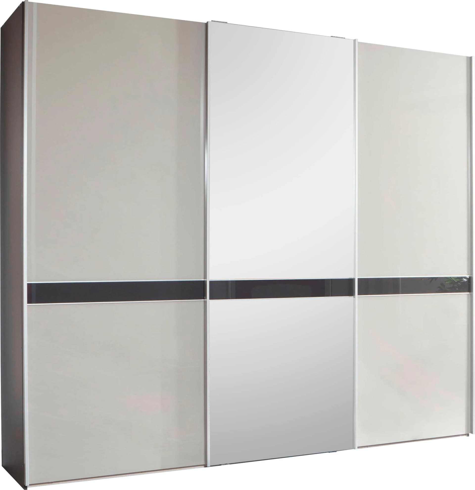 WIEMANN Schwebetürenschrank Rialto Grau Glas Silber