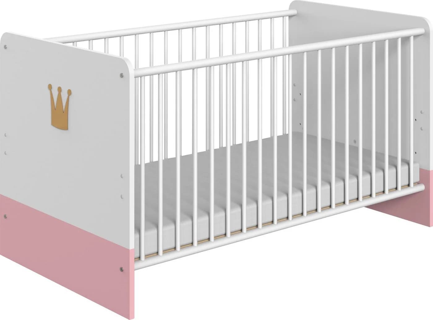 WIMEX Babybett Cindy2 Weiß/Rosé mit Schlupfsprossen - Bild 2