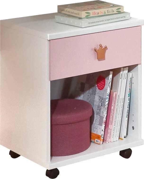 Wimex Rollcontainer Cindy2 Rosa Weiß Holzwerkstoff