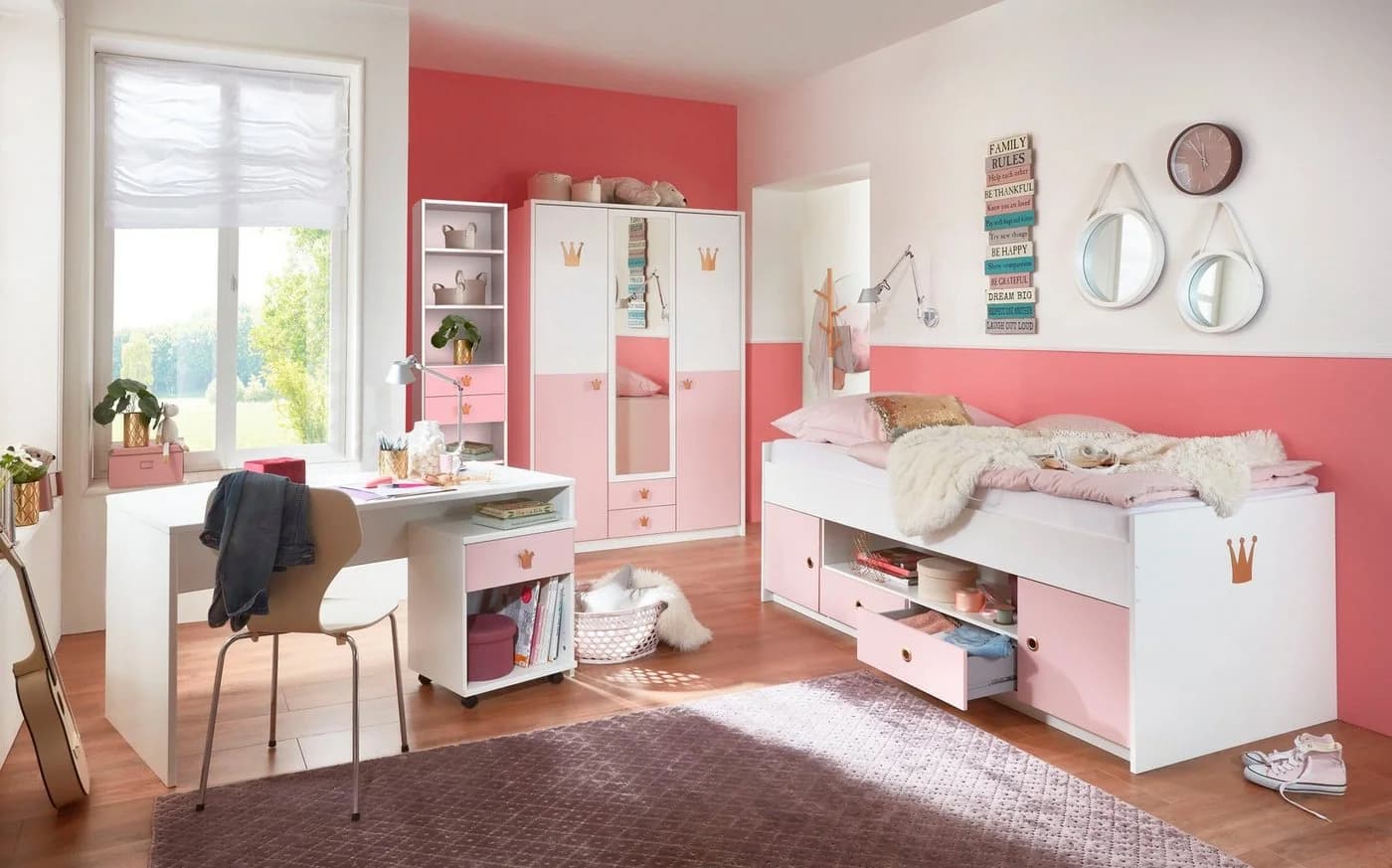 Standregal WIMEX Cindy2 Rosa Weiß 5 Ablageflächen