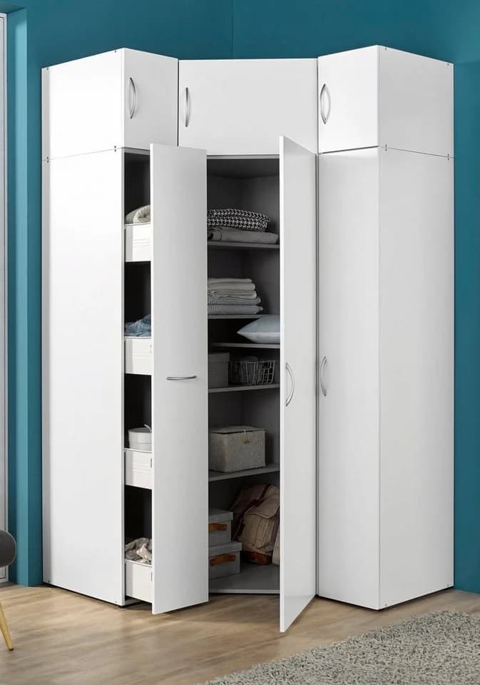 WIMEX Eckschrank Multiraumkonzept Weiß 5 Böden