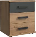 WIMEX Nachtkommode Cork Industrial Design Grau/Braun 3 Schubladen Bild 2