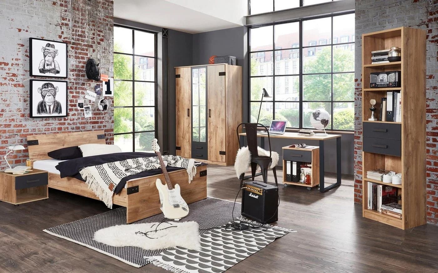Wimex Schreibtisch Liverpool Loft Style Braun Grau