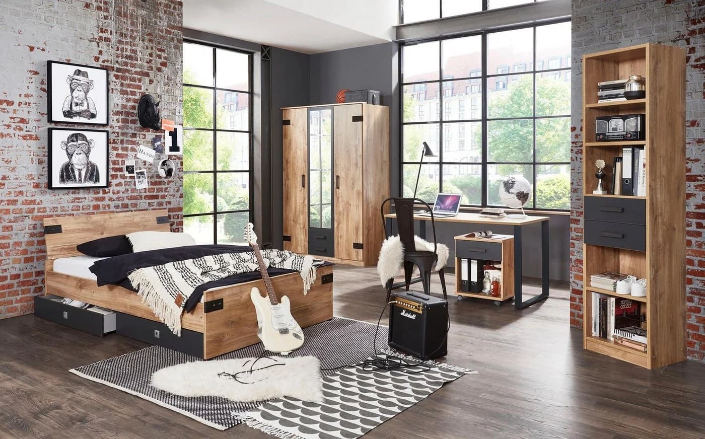 Wimex Schreibtisch Liverpool Loft Style Braun Grau - Bild 4