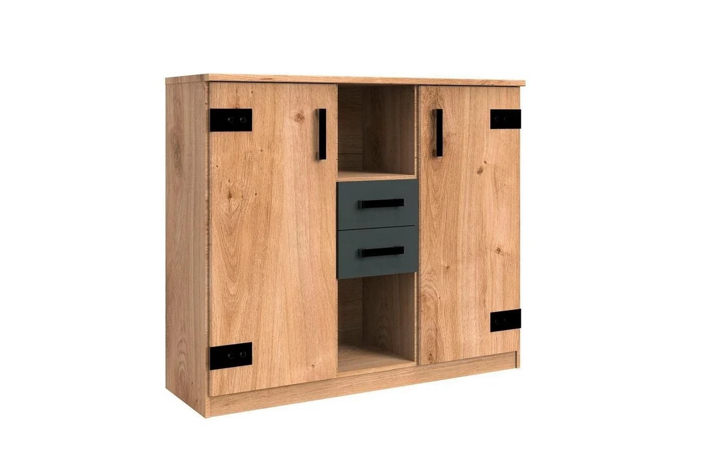 WIMEX Liverpool Kombikommode Industrial Grau Braun Soft-Close - Bild 2
