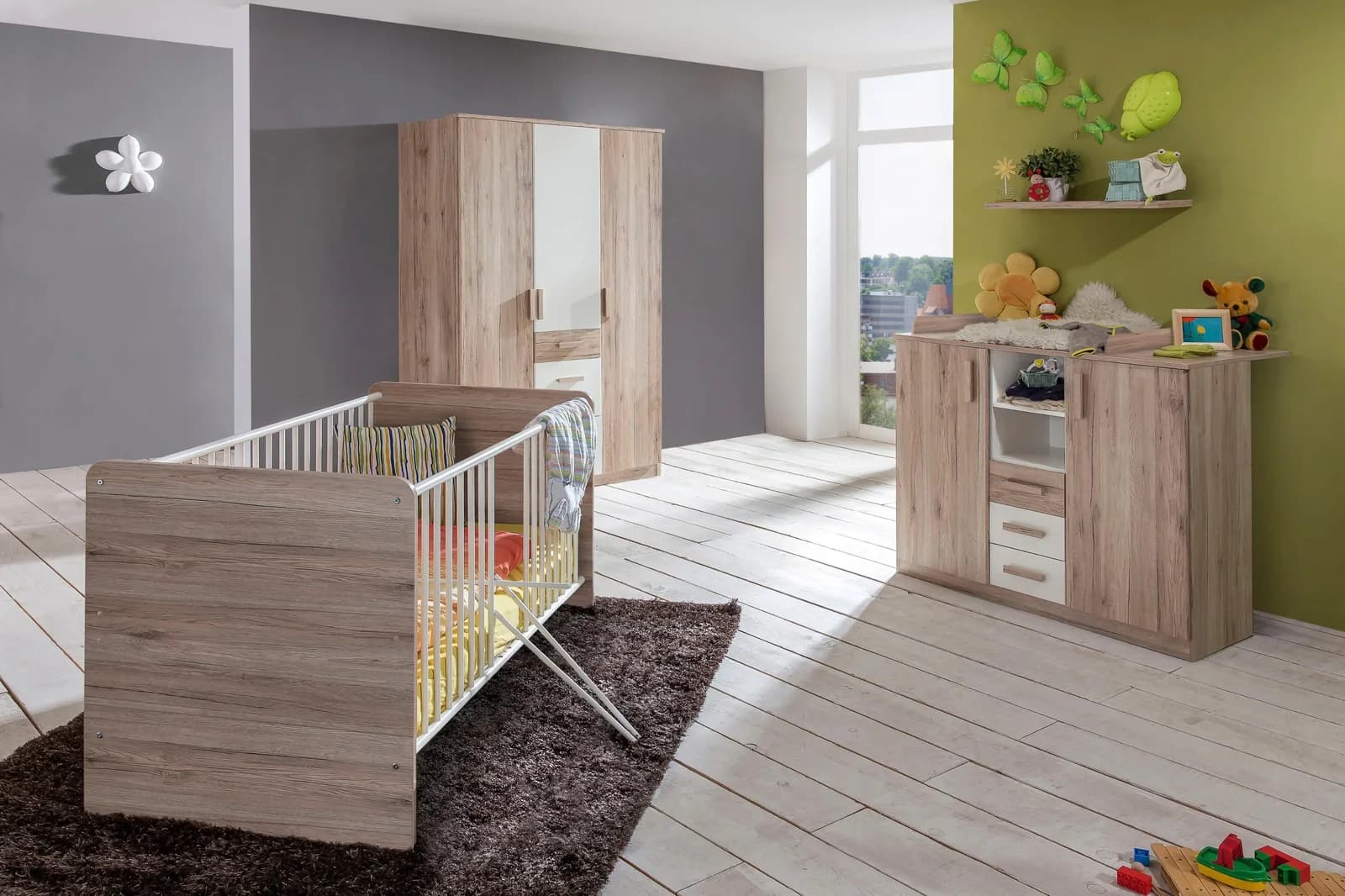 WIMEX Babyzimmer-Komplettset Bergamo Weiß Eiche