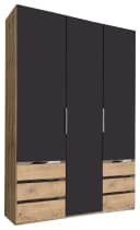 WIMEX Level Kleiderschrank Grau Braun 3-Türig mit Schubladen Bild 1