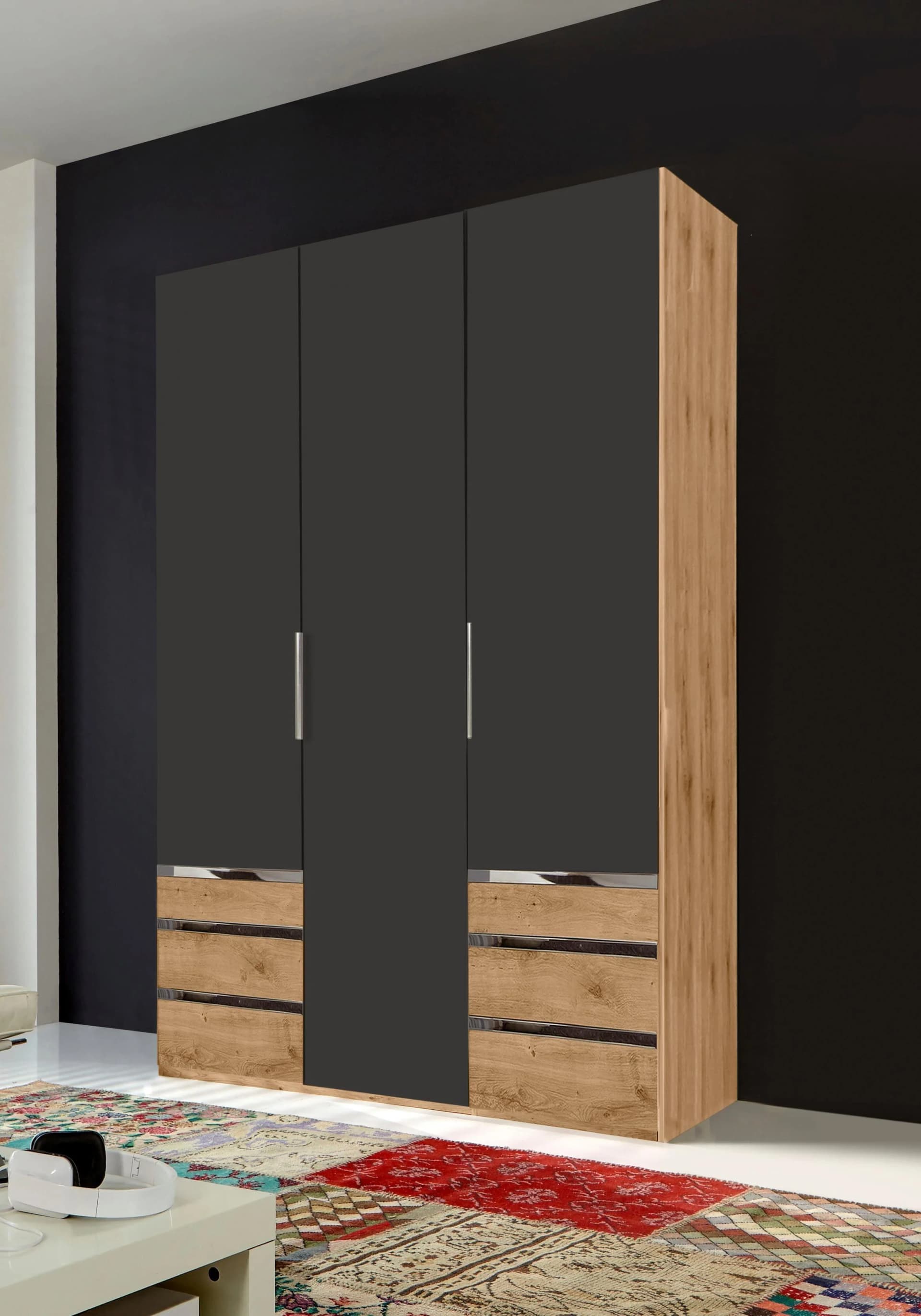 WIMEX Level Kleiderschrank Grau Braun 3-Türig mit Schubladen - Bild 2
