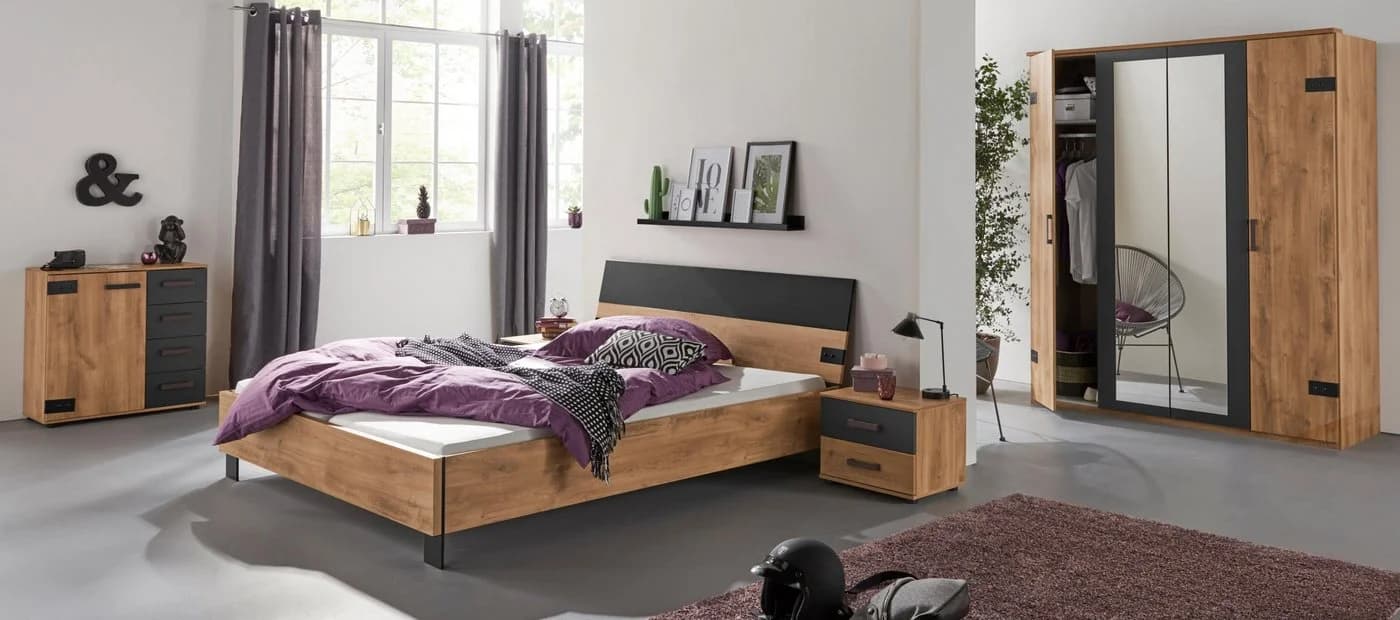 Futonbett WIMEX Malmö Industrial Grau/Braun Made in Germany