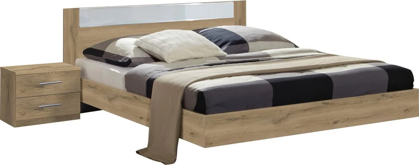 Wimex Schlafzimmer-Set Petra/Pamela 4-tlg. Braun/Weiß Glas Chrom - Bild 4