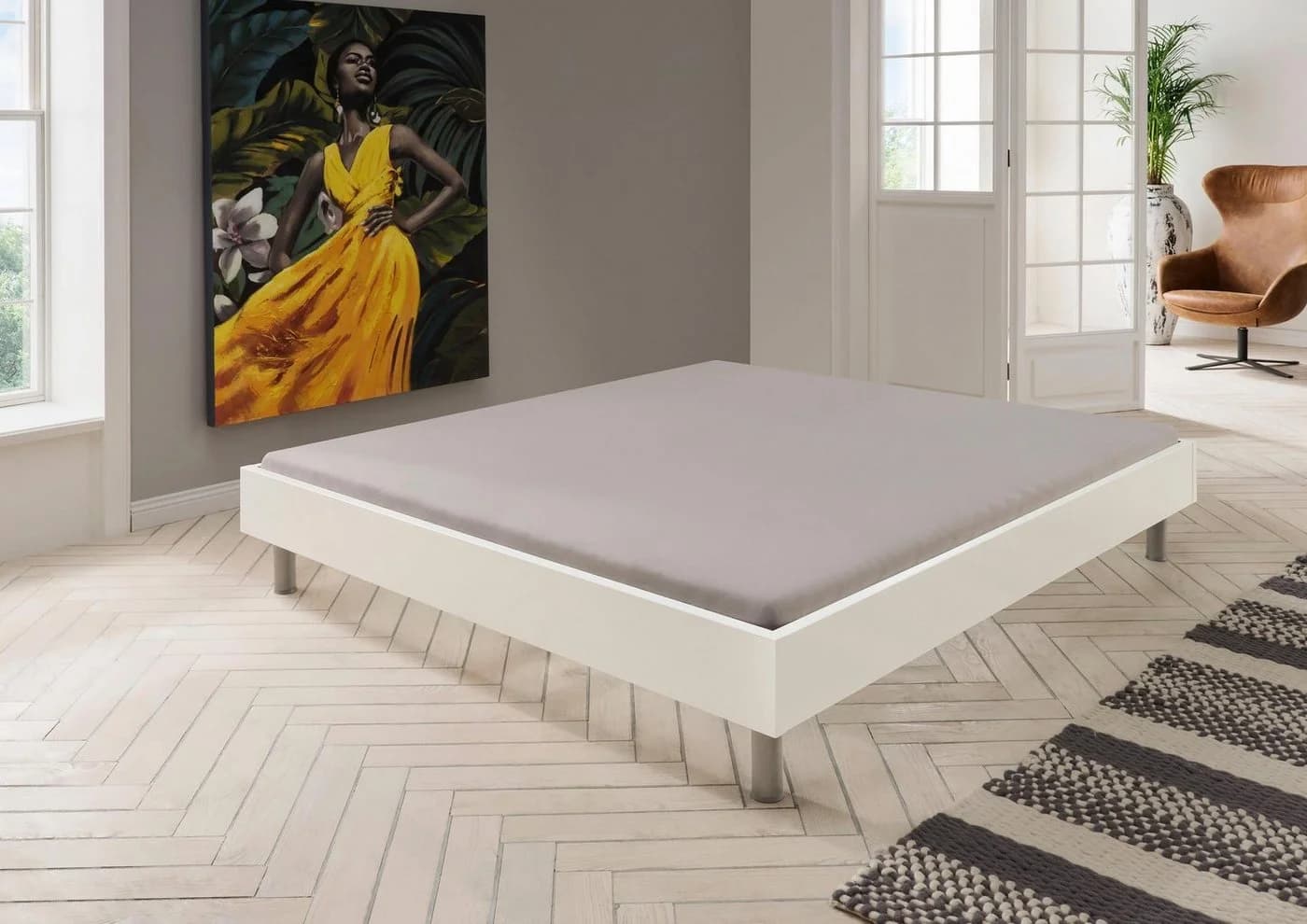 Wimex Bett Easy Weiß mit Metallfüßen ohne Kopfteil - Bild 2