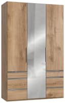 WIMEX Level Kleiderschrank Braun mit Spiegeltür und 6 Schubladen Bild 1