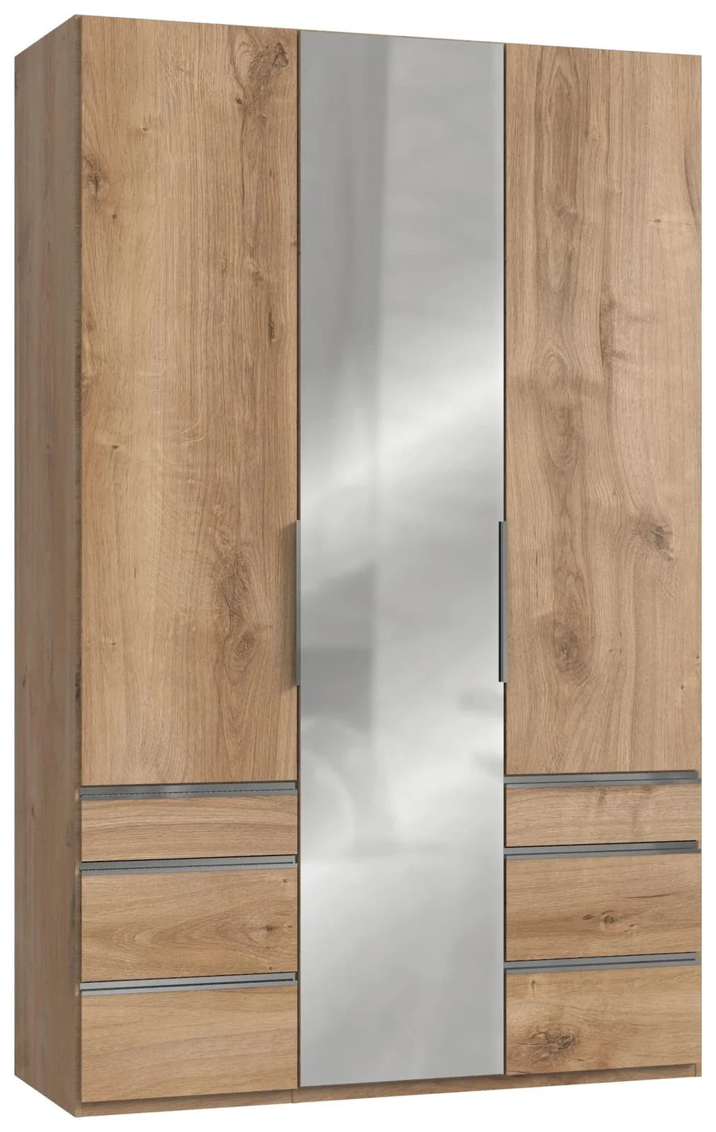 WIMEX Level Kleiderschrank Braun mit Spiegeltür und 6 Schubladen