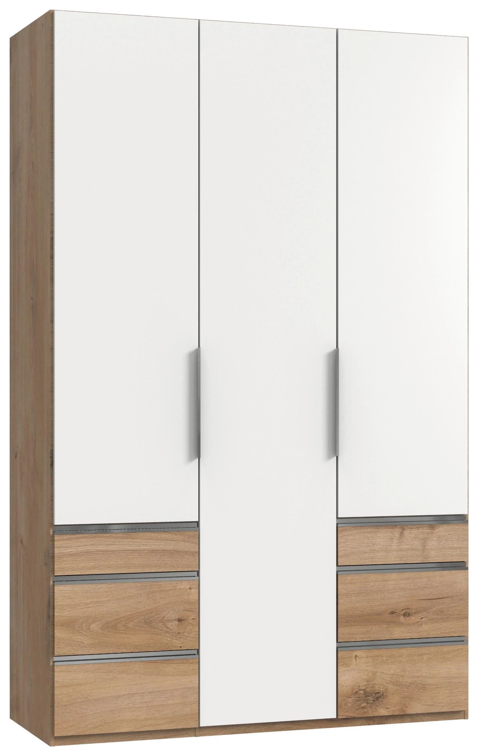 WIMEX Kleiderschrank Level 3-türig Weiß/Plankeneiche