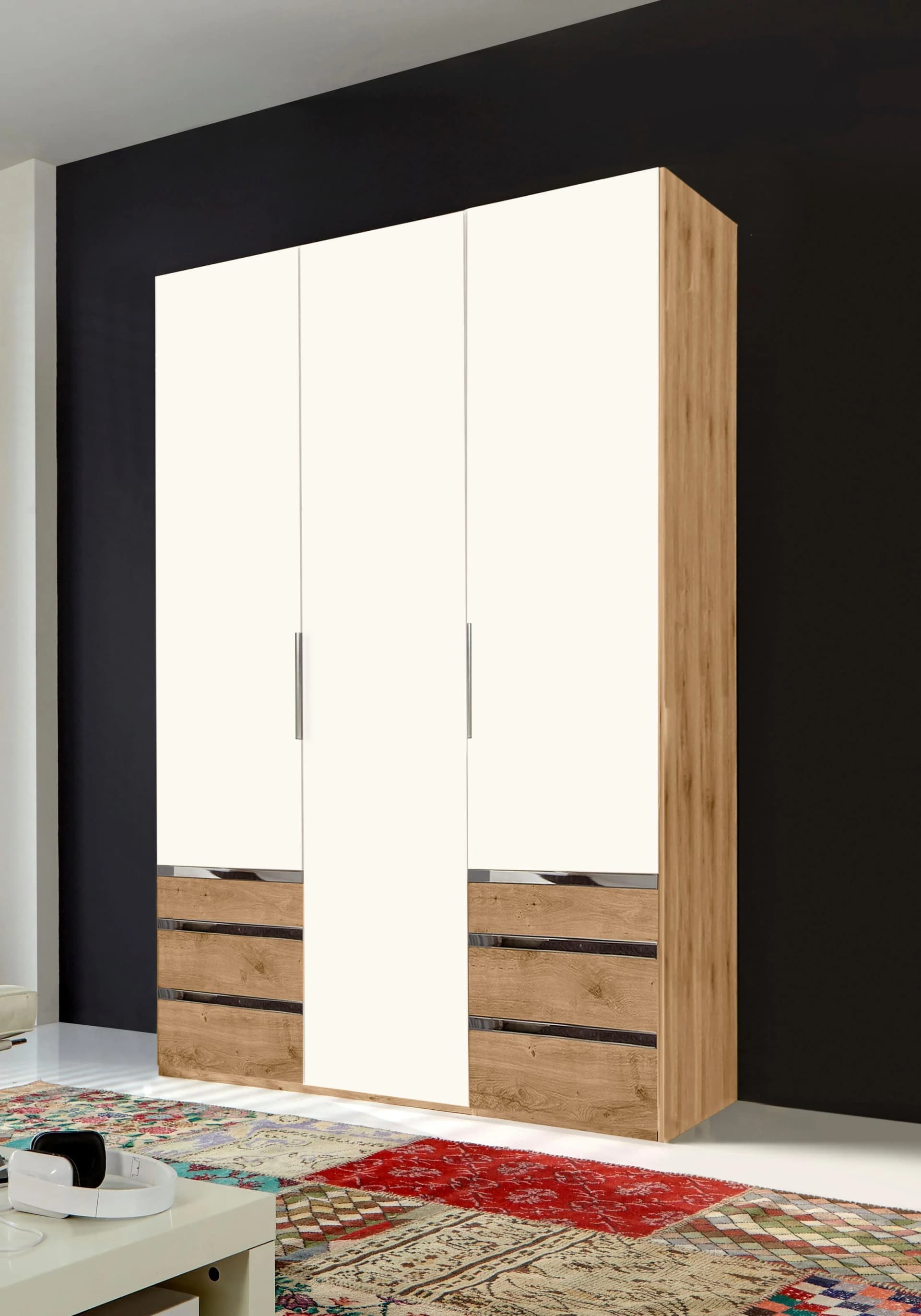 WIMEX Kleiderschrank Level 3-türig Weiß/Plankeneiche - Bild 2