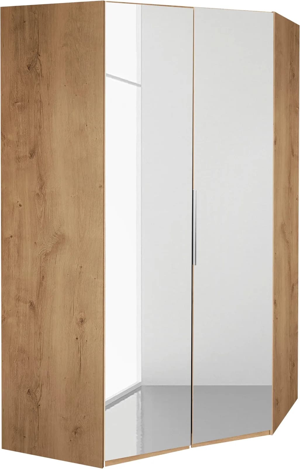 WIMEX Eckkleiderschrank Level by fresh to go Braun mit Spiegeltüren