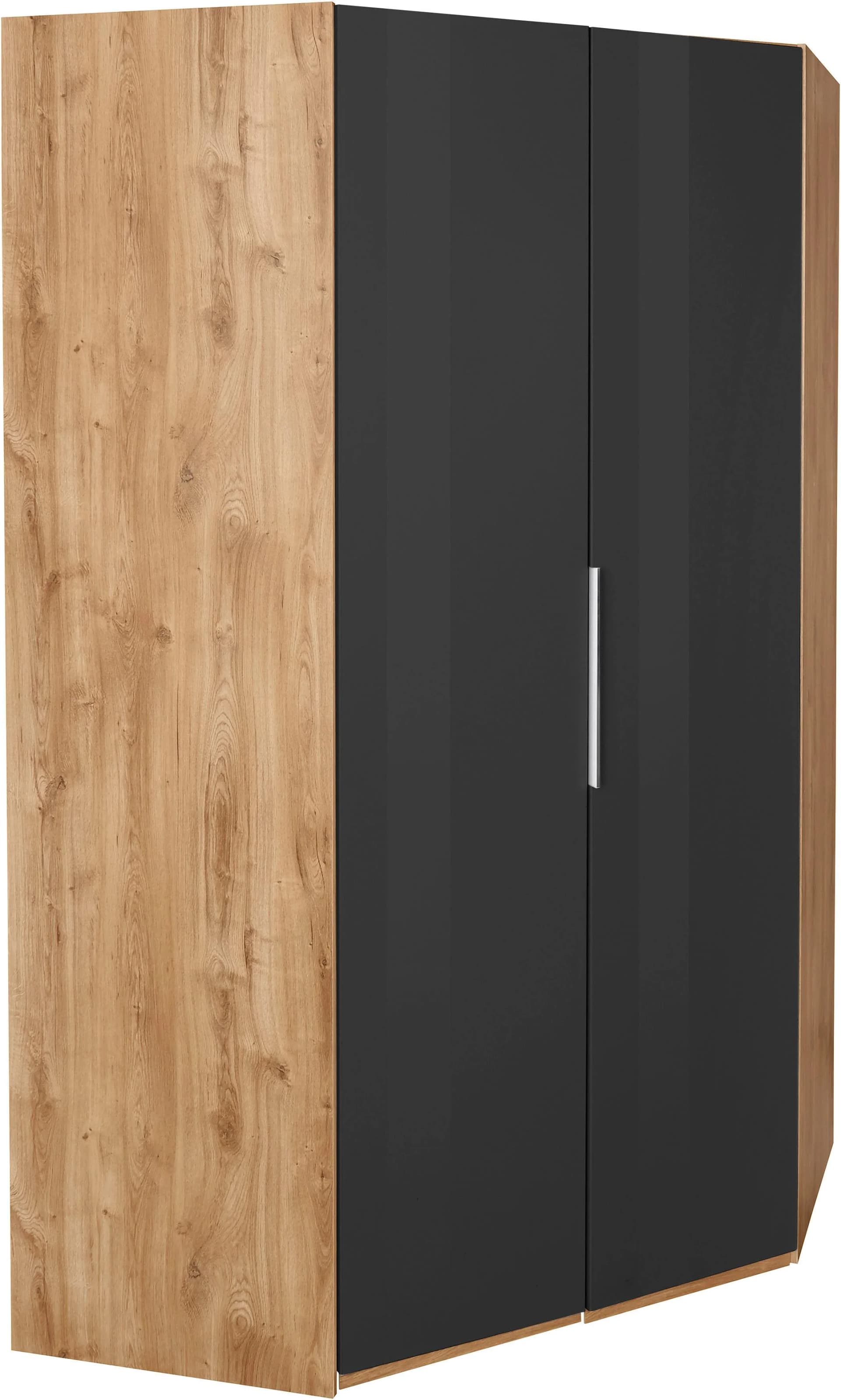 Wimex Eckkleiderschrank Level grau Glas plankeneichefarben