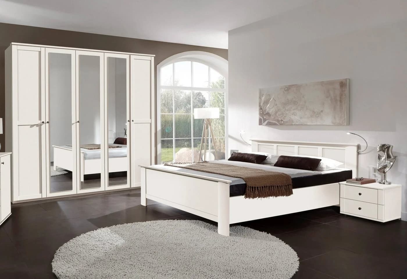 Wimex Schlafzimmer-Set Chalet 4-tlg. Weiß mit Spiegeltüren - Bild 2