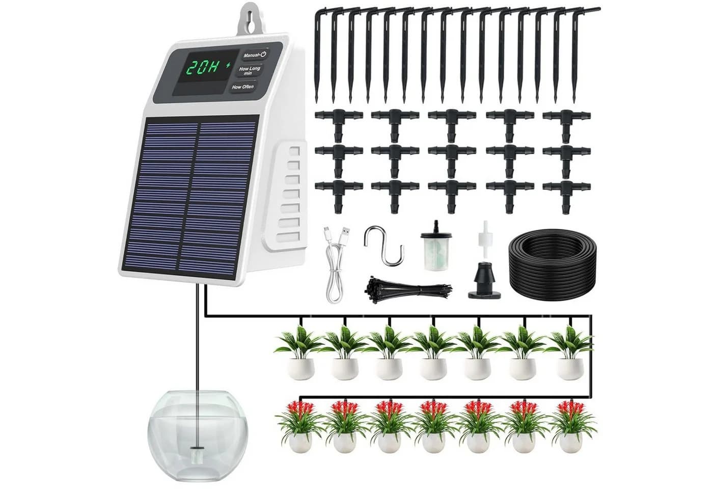 Blossom Solar Bewässerungssystem Automatisch mit 15 Tropfern & 10m Schlauch - Bild 2