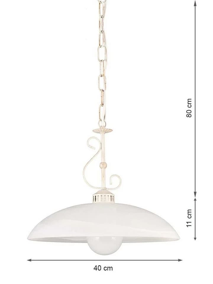 Helios Leuchten Pendelleuchte Alabasterglas Weiß Landhausstil - Bild 3