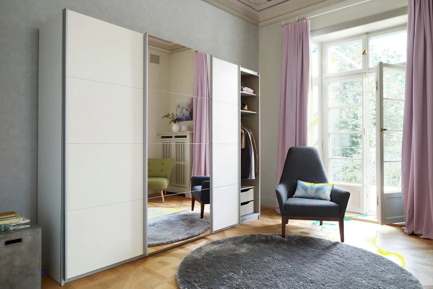 Rauch Schwebetürenschrank Dobene Weiß Modern
