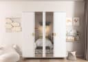 Rauch Kleiderschrank Falun Skandi Weiß mit Spiegeltür Bild 1