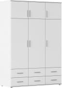 Rauch Kleiderschrank KEMI Weiß mit Schubladen und Schrankaufsatz Bild 2