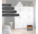 Rauch Kleiderschrank KEMI Weiß mit Schubladen und Schrankaufsatz Bild 3
