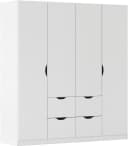 Rauch Kleiderschrank Freising Weiß mit Griffmulden und Schubkästen Bild 2