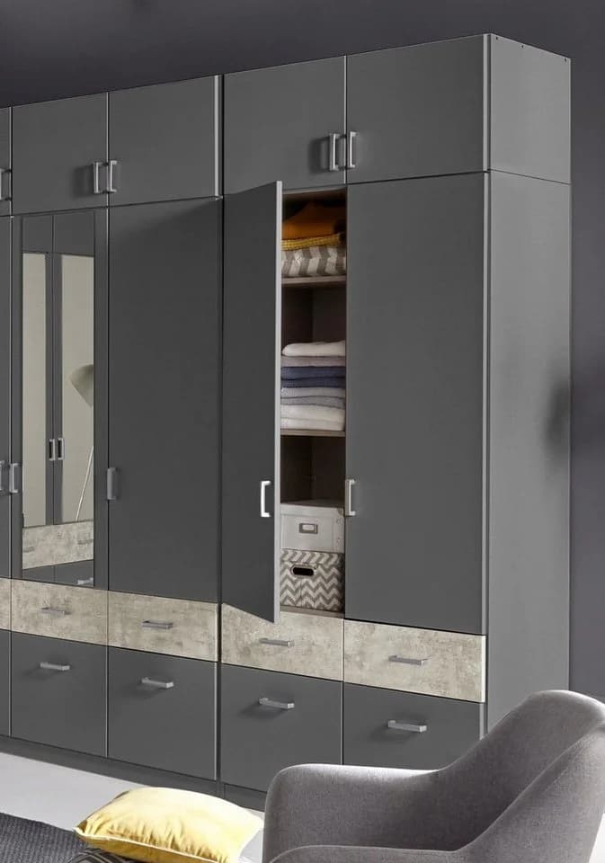 Rauch Kleiderschrank Bremen Grau Metallic