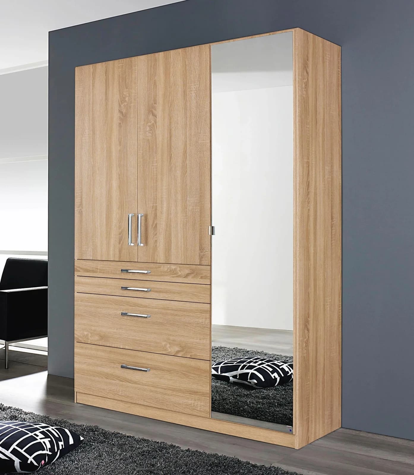 Kleiderschrank RAUCH Harburg Braun Spiegel