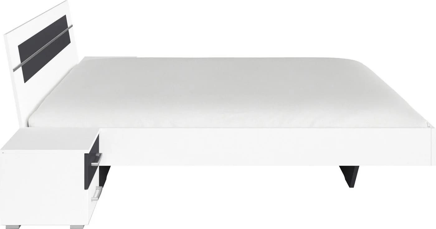 Rauch Bettanlage BURANO Doppelbett mit 2 Nachttischen Weiß/Grau - Bild 4