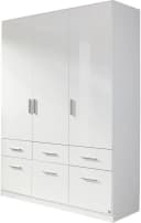 Carryhome Drehtürenschrank Weiß Hochglanz 6 Schubladen Bild 2