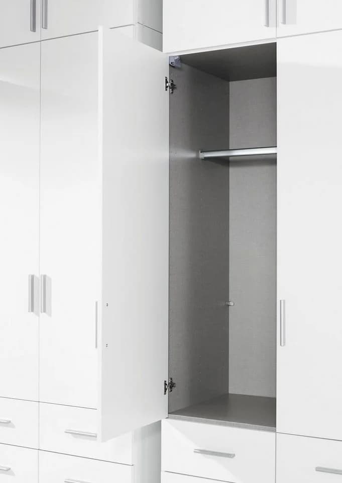 Carryhome Drehtürenschrank Weiß Hochglanz 6 Schubladen - Bild 4