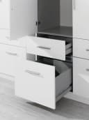 Carryhome Drehtürenschrank Weiß Hochglanz 6 Schubladen Bild 5