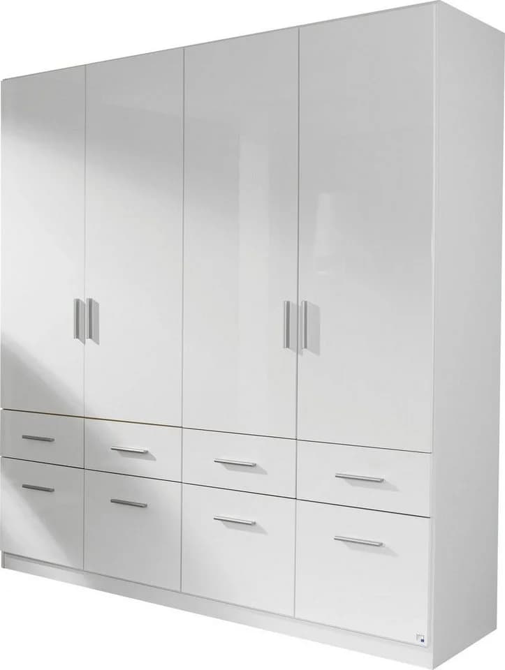 Rauch CELLE Drehtürenschrank Alpinweiß Hochglanz mit Schubkästen - Bild 2