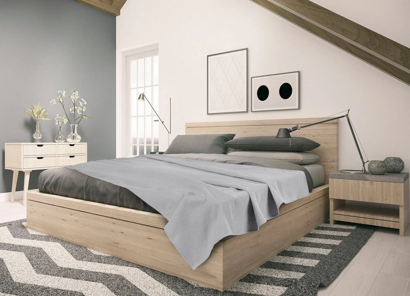 SETEX Waffeldecke Grau 100% Baumwolle 150x200cm - Bild 3