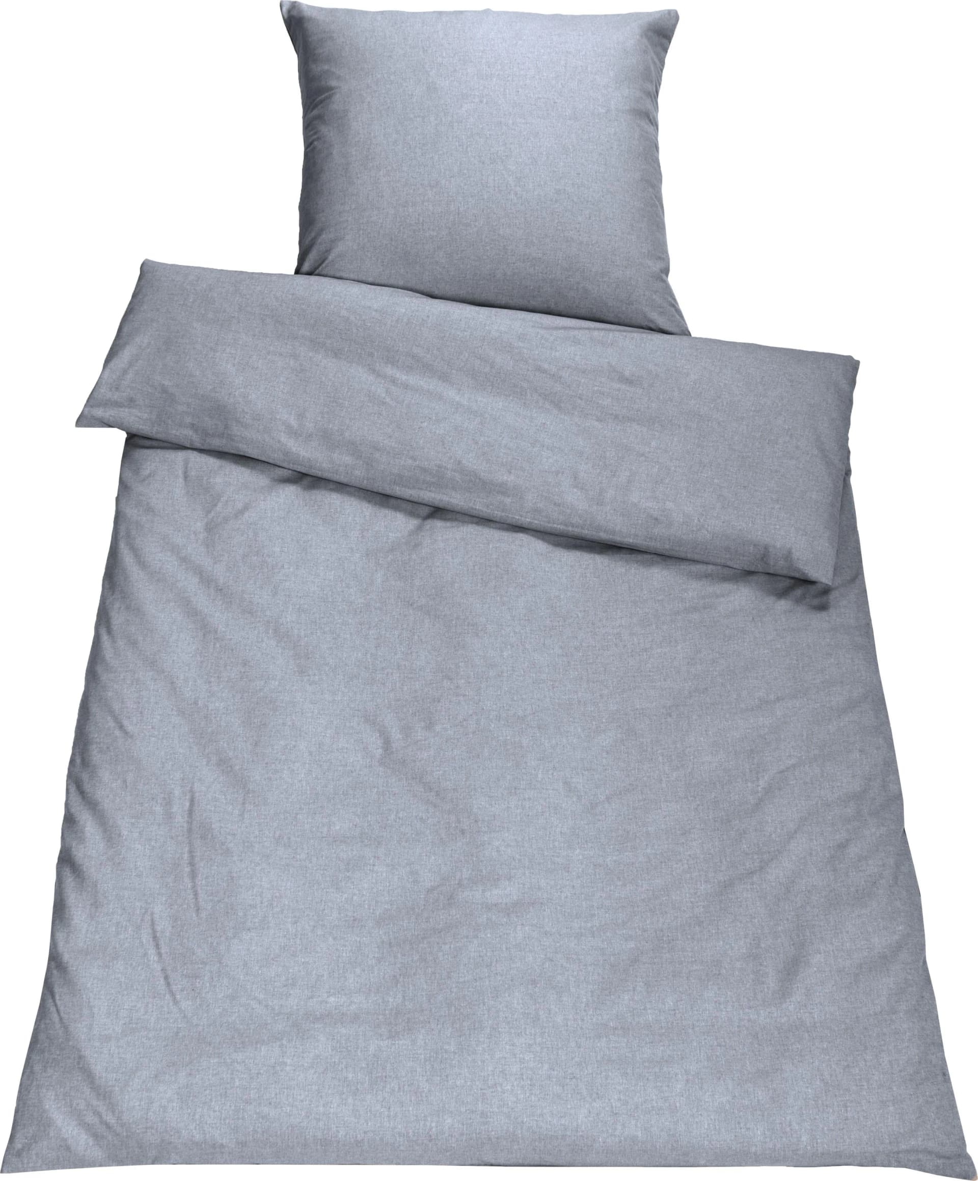 SETEX Chambray Bettwäsche Set Blau 155x220cm