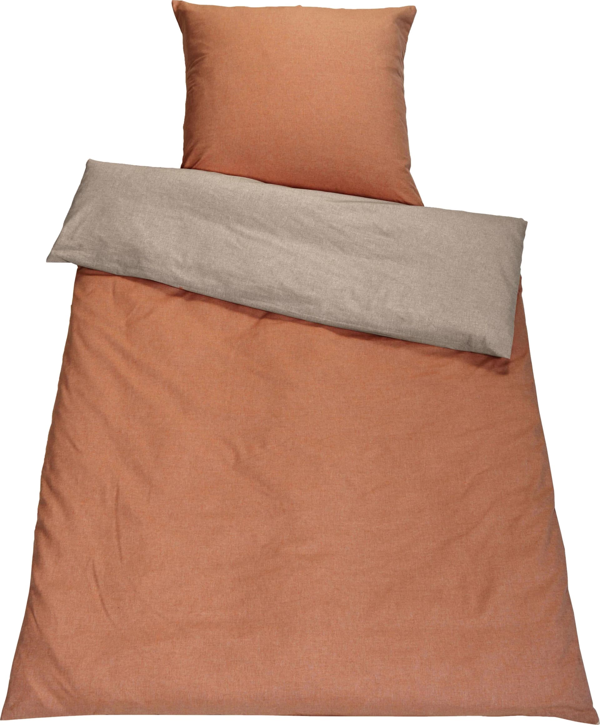 SETEX Wendebettwäsche Chambray Rot Marzipan