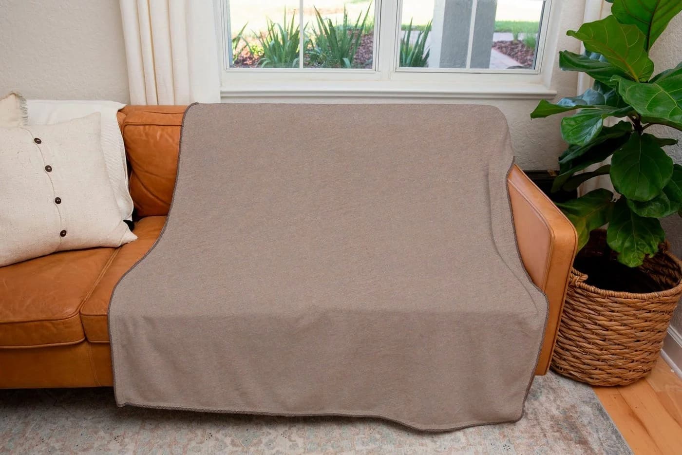 SETEX Kuscheldecke Wohndecke Braun Melange-Optik