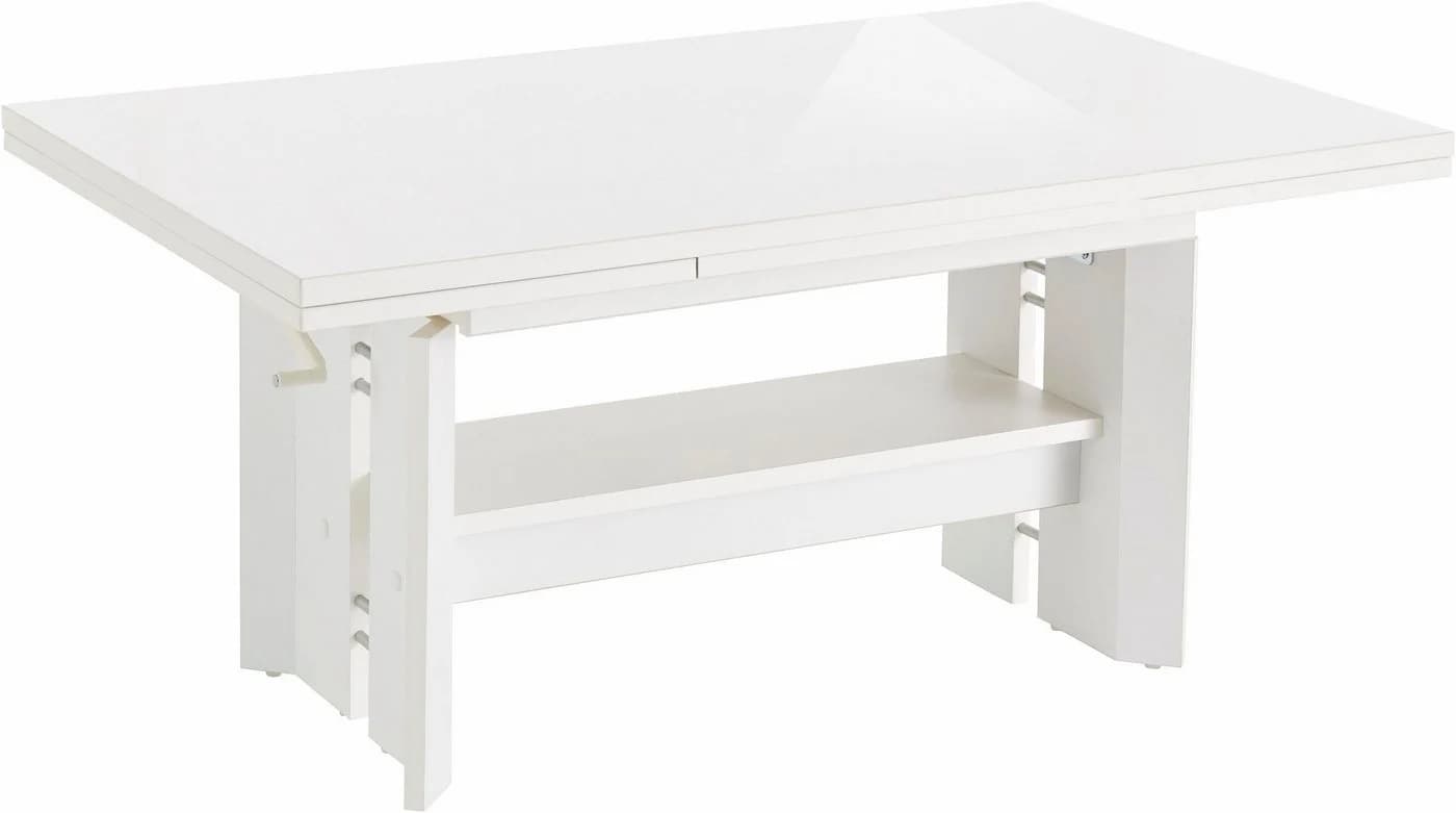 HELA Couchtisch Weiß Höhenverstellbar Ausziehbar Modern - Bild 2