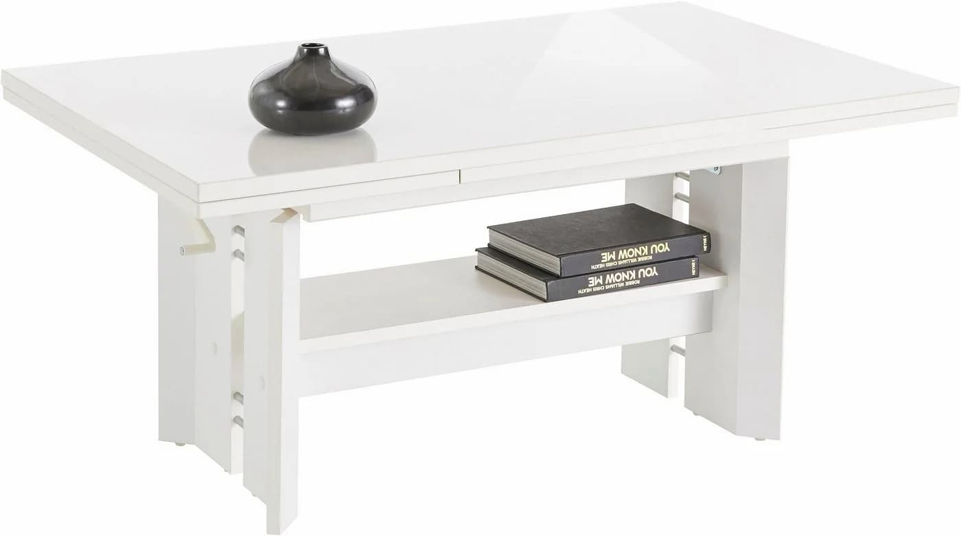 HELA Couchtisch Weiß Höhenverstellbar Ausziehbar Modern - Bild 3