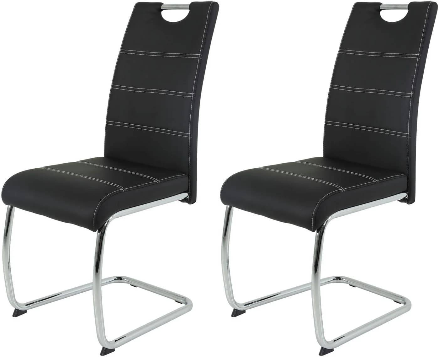 HELA Freischwinger FLORA S 2er Set Schwarz Chrom