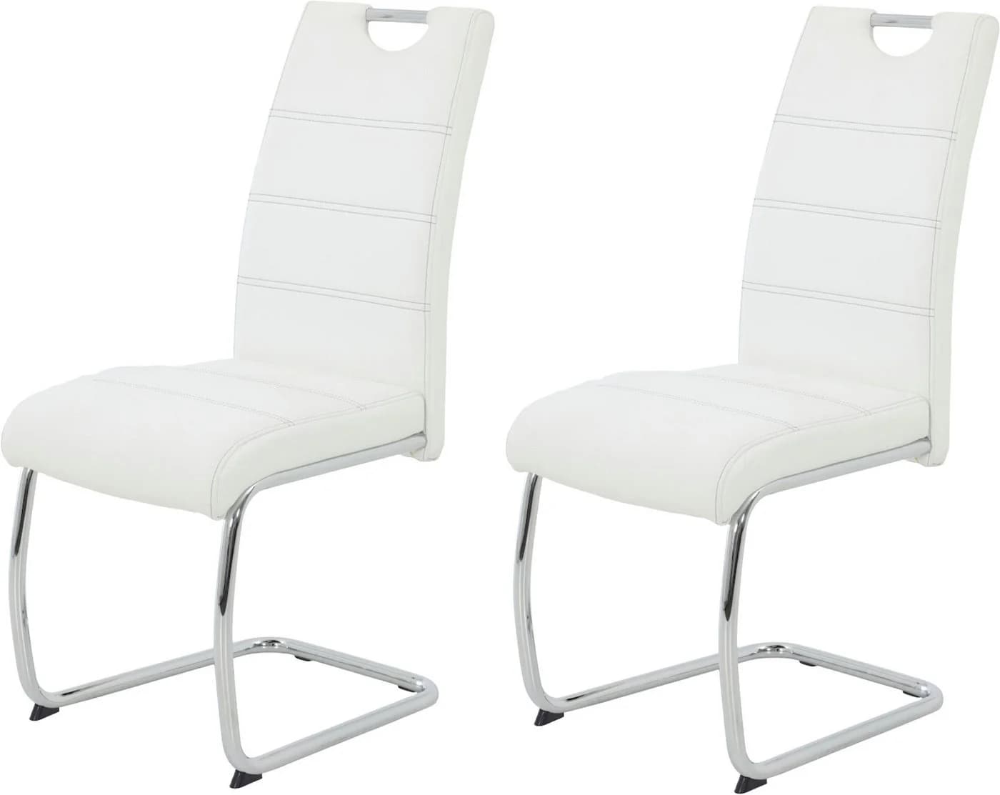 HELA Freischwinger FLORA S 2er Set Weiß Chrom